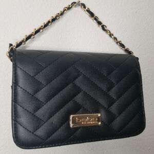 Bebe Black Quilted Chain Shoulder Bag